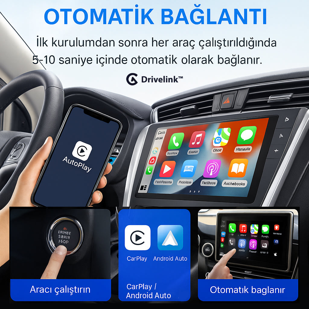 Drivelink™ Kablosuz CarPlay - Ekran Yansıtma Modüllü